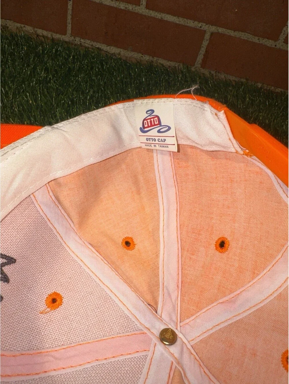 VTG Rare Blaze Orange Seal Ten 4 SnapBack Hat By Otto